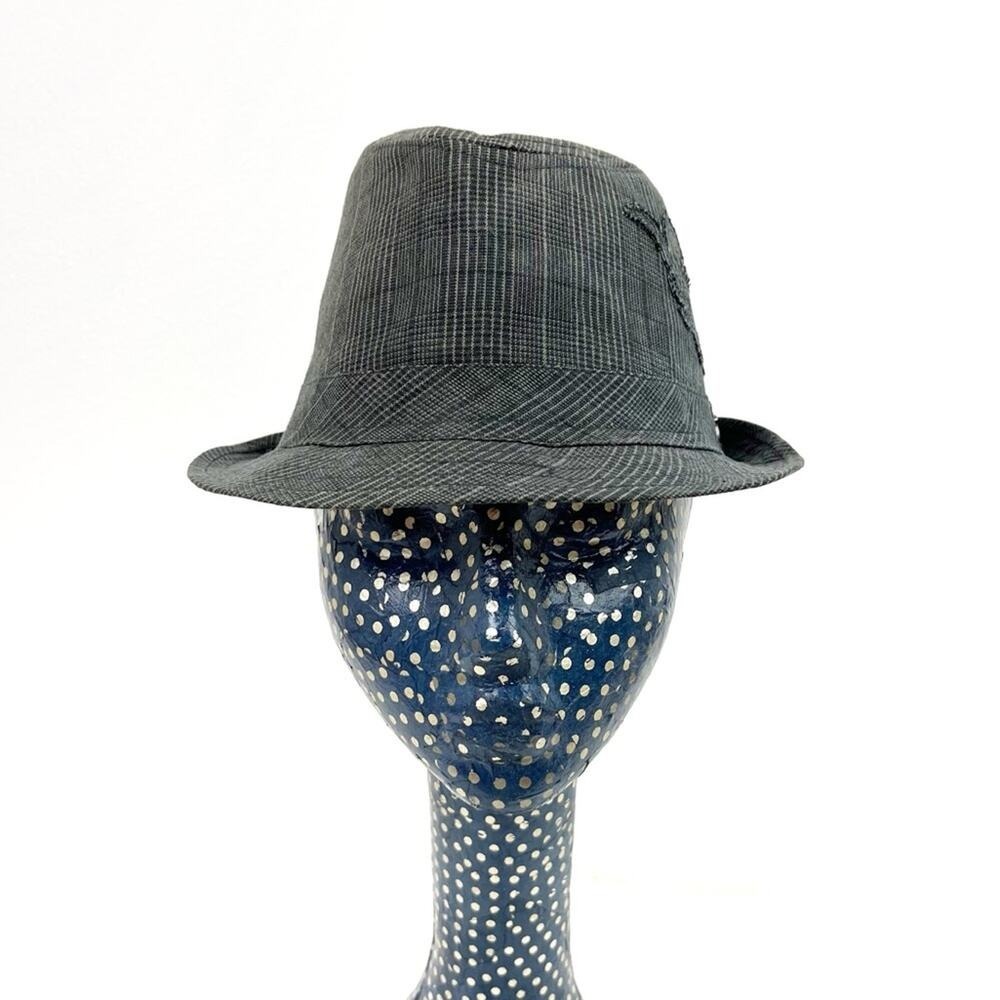 Peter Grimm Gray Plaid Fedora Hat S/M